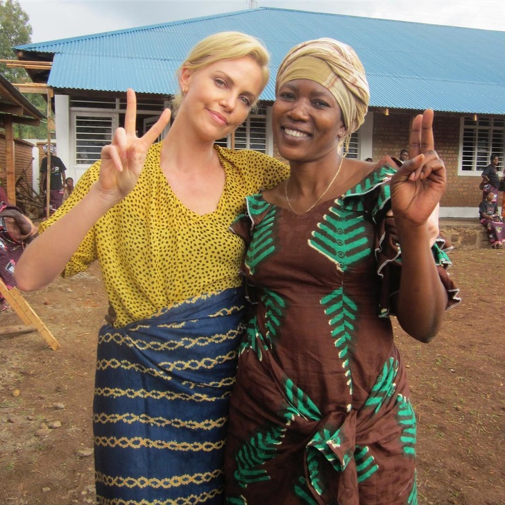 Charlize Theron shooting the documentary film City of Joy in Democratic Republic of the Congo, 2011