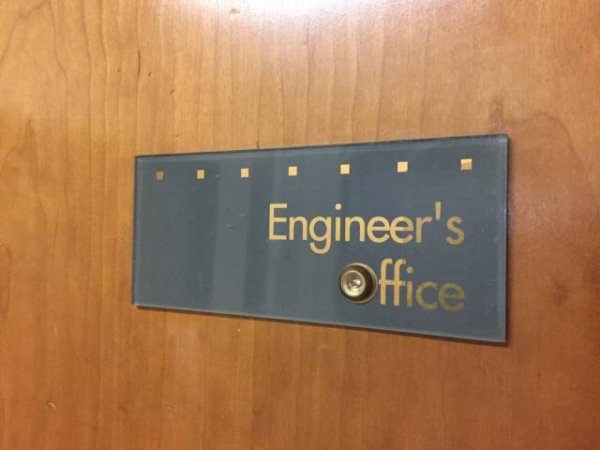 nameplate - . . . . . Engineer's office