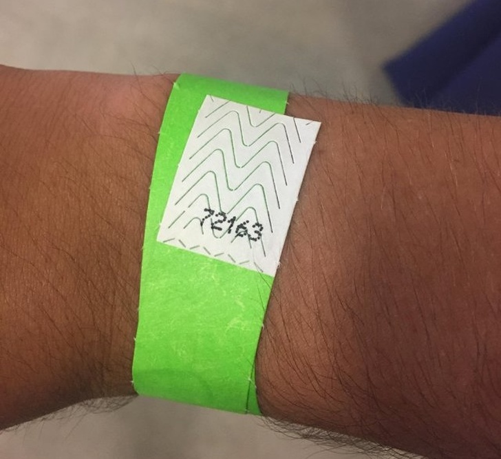 When the event staff put your wristband on like this