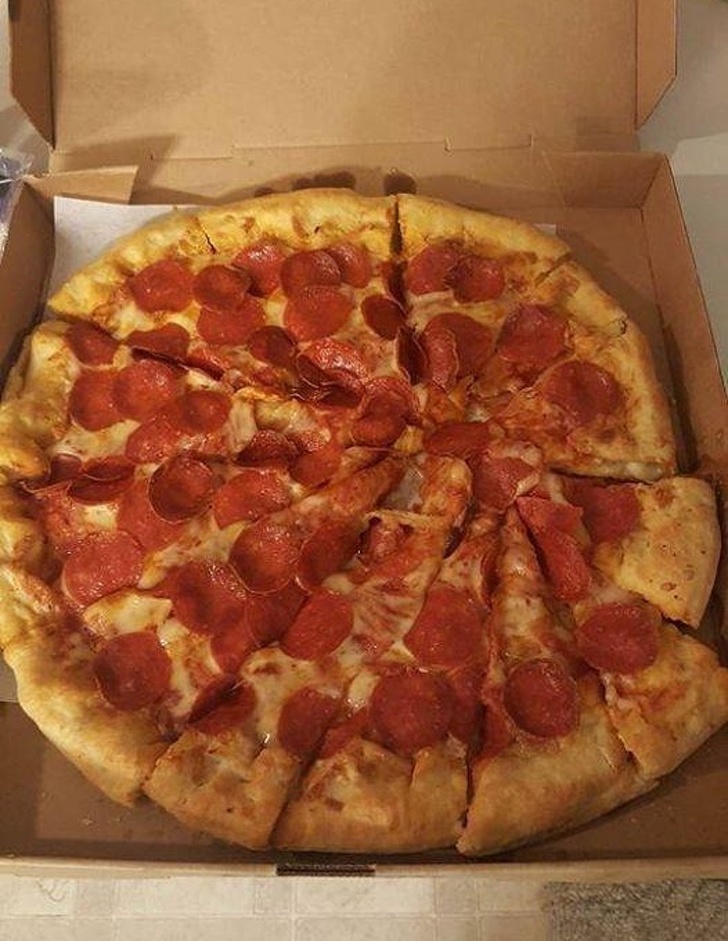 When they cut your pizza like this