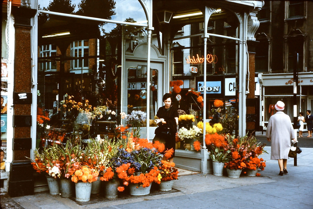 Flower shop in Dublin, 1965.