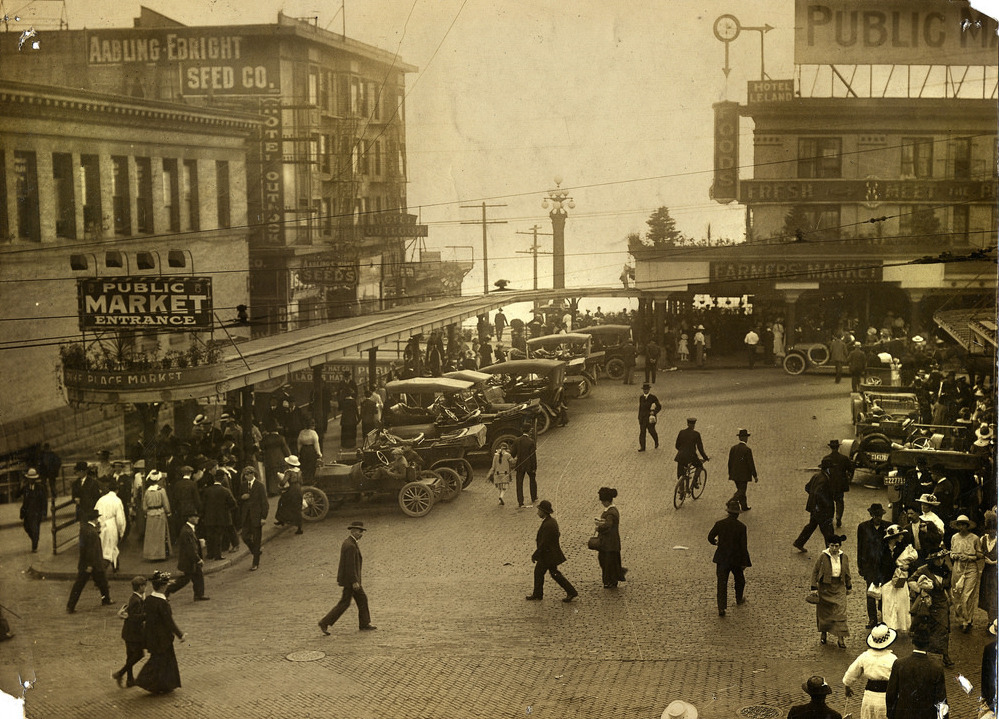 Pike Place Market  of Seattle, Washington, circa 1916.
