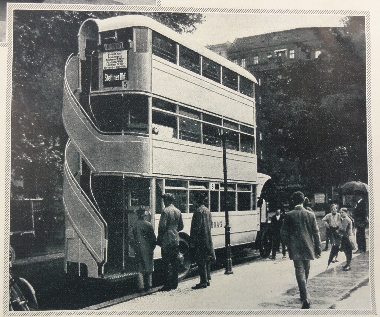 Triple decker bus in Berlin, Germany, 1926.