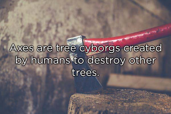 Axe - Axes are tree cyborgs created by humans to destroy other trees.