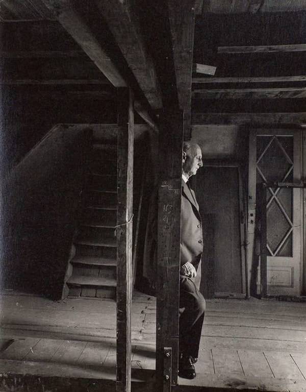 Anne Frank’s father Otto, revisiting the attic where they hid from the Nazis, 1960.