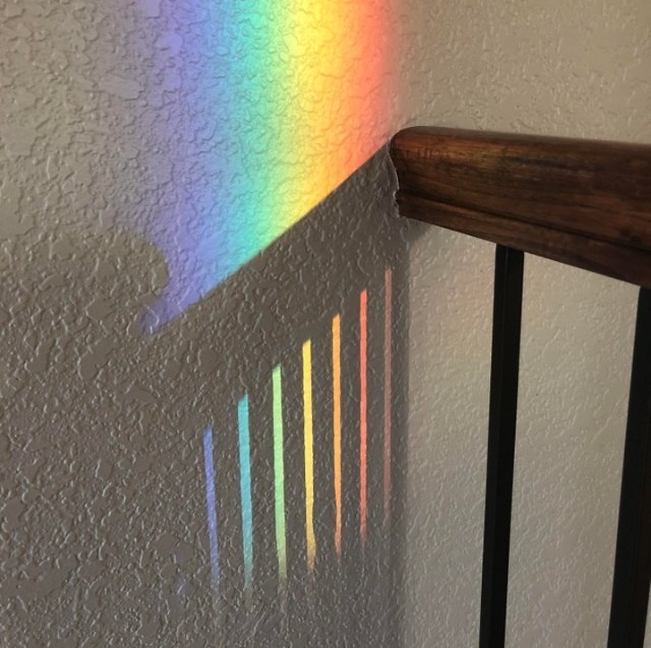 The shadow dividing this rainbow