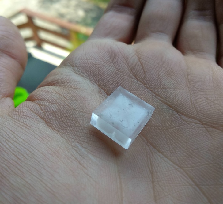 “A perfect salt crystal I grew”