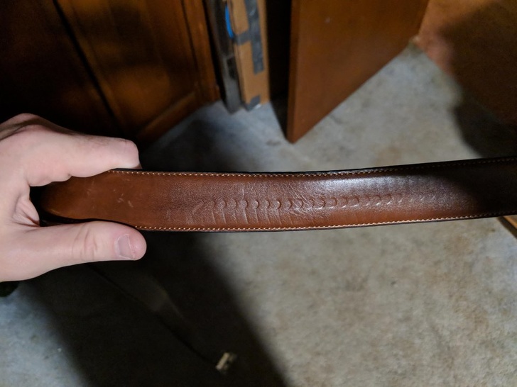 “My belt shows my weight loss journey so far.”