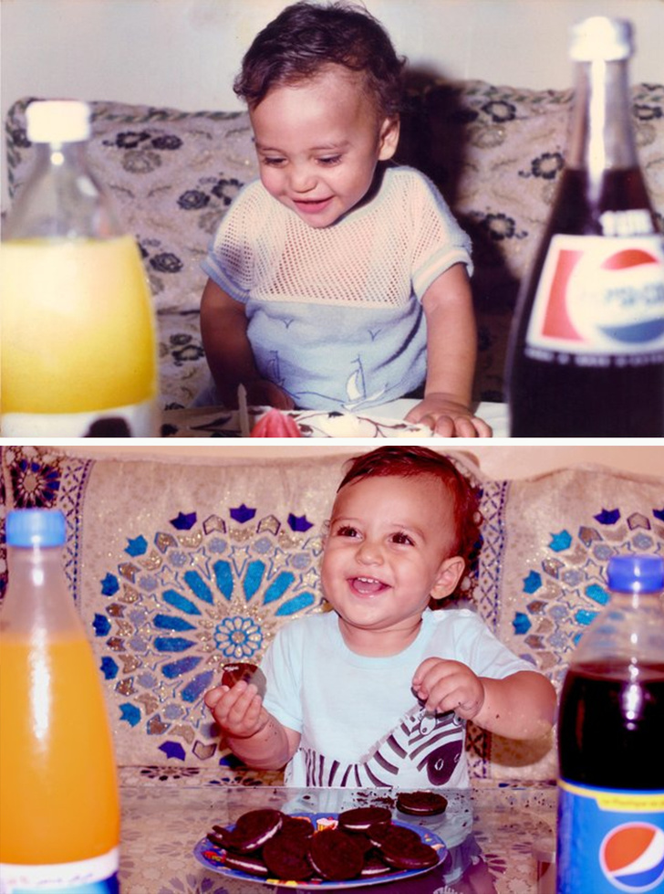 My first birthday (1986) vs My son’s first birthday (2018)