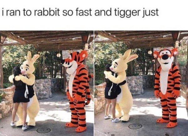 tigger rabbit - i ran to rabbit so fast and tigger just