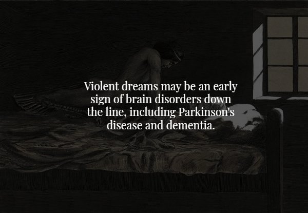 creepy fact sleep paralysis girl - Violent dreams may be an early sign of brain disorders down the line, including Parkinson's disease and dementia.