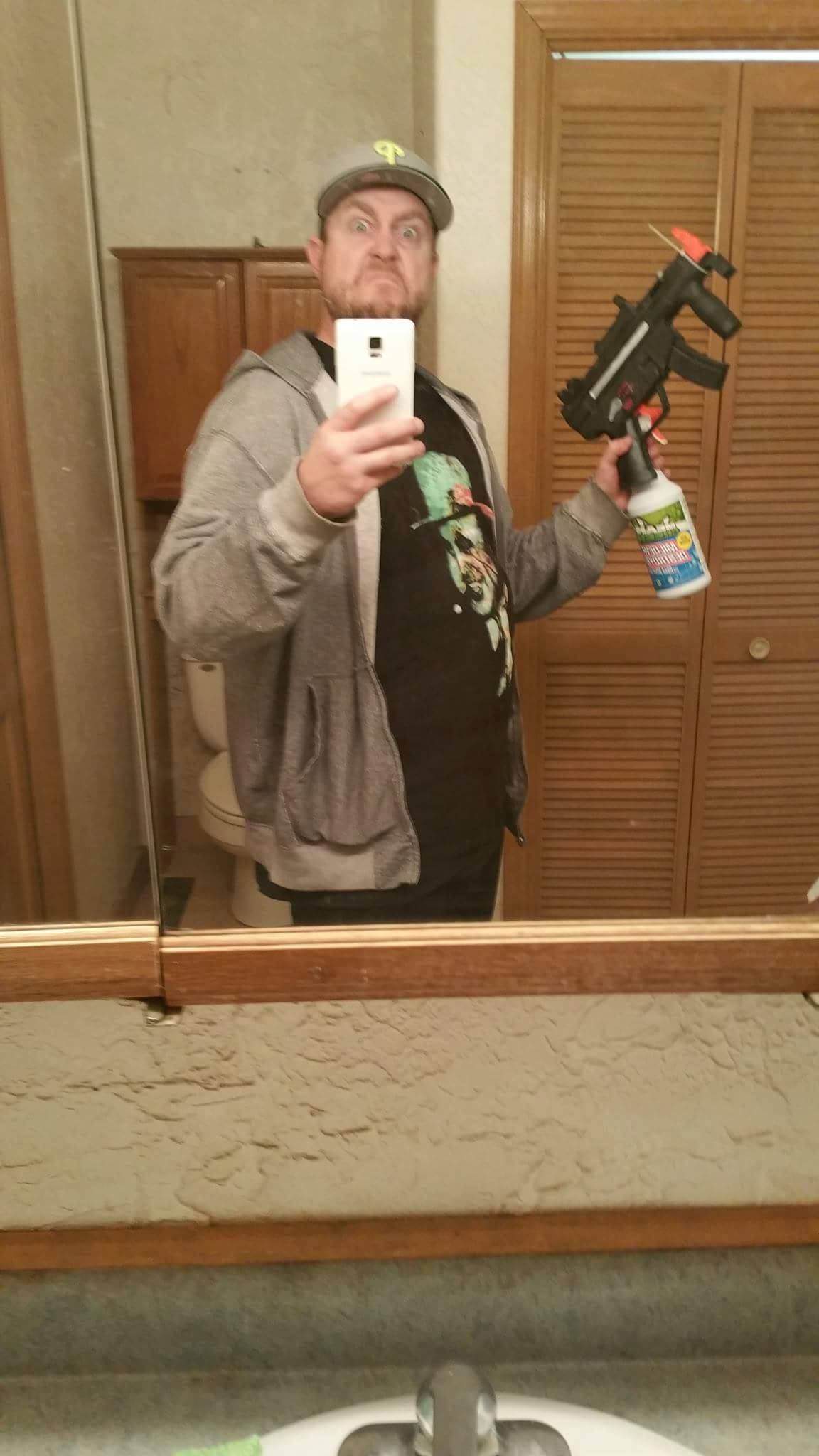 thug life - gun selfie