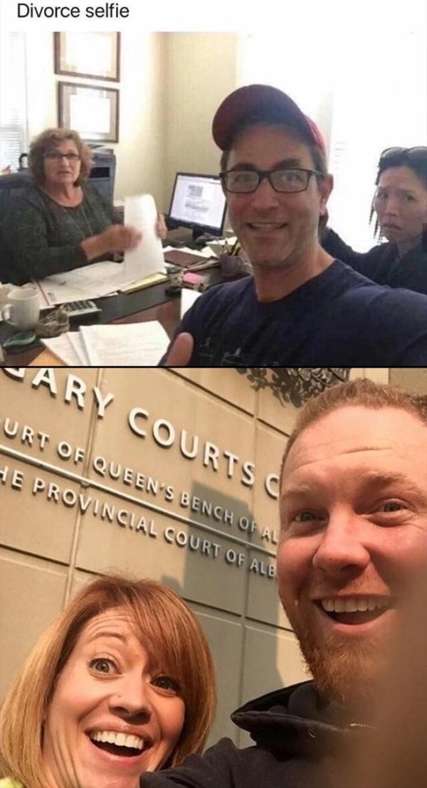 Divorce selfies are a thing, and sometimes you just need to smile and be thankful it’s all over.