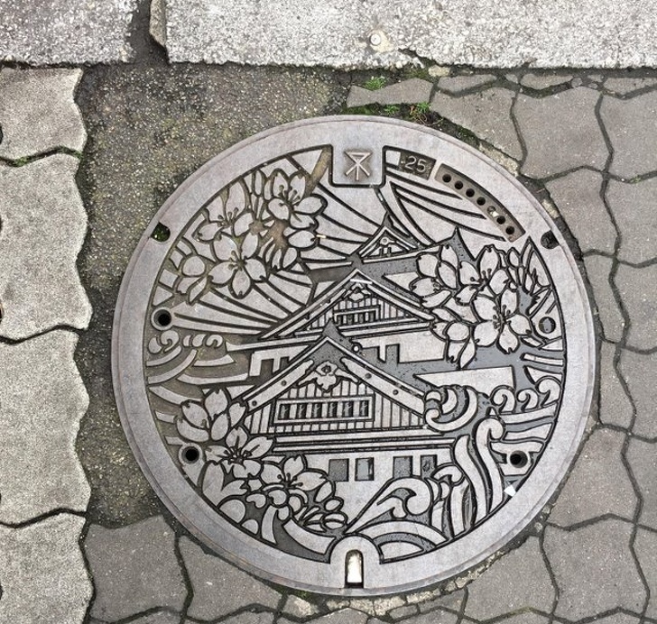 You can find these cool sewer covers in Osaka.