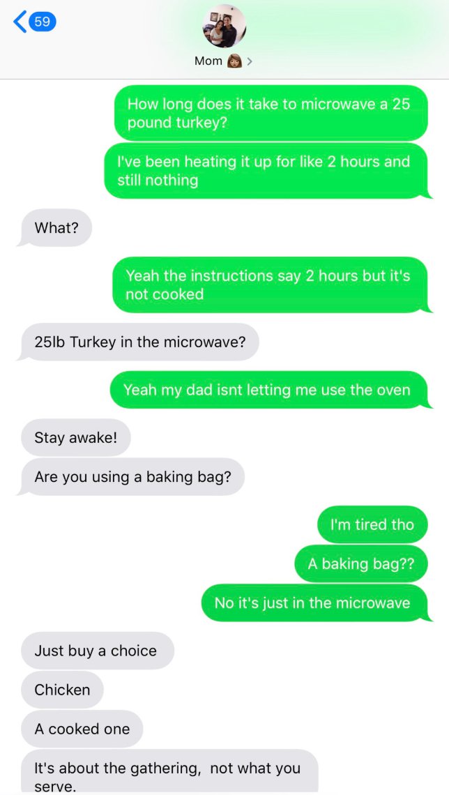 17 moms react when asked how to cook a turkey in the microwave