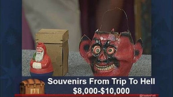 antiques roadshow funny captions - Hoo Souvenirs From Trip To Hell $8,000$10,000