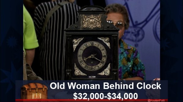 renamed antique roadshow - Old Woman Behind Clock $32,000$34,000