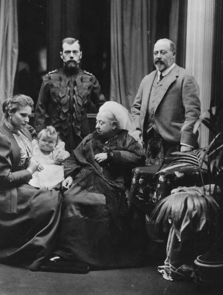 Queen Victoria with her son Edward and Tsar Nicholas II of Russia, 1896
