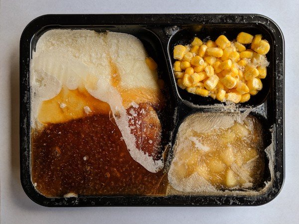 In 1953, a Thanksgiving mix-up inspired the first TV dinners. A Swanson employee accidentally ordered 260 tons of Thanksgiving turkeys. To get rid of them all, salesman Gerry Thomas came up with the idea of filling 5,000 aluminum trays with the turkey along with cornbread dressing, gravy, peas, and sweet potatoes. The 98-cents meals were a hit. Within one year, over 10 million were sold.