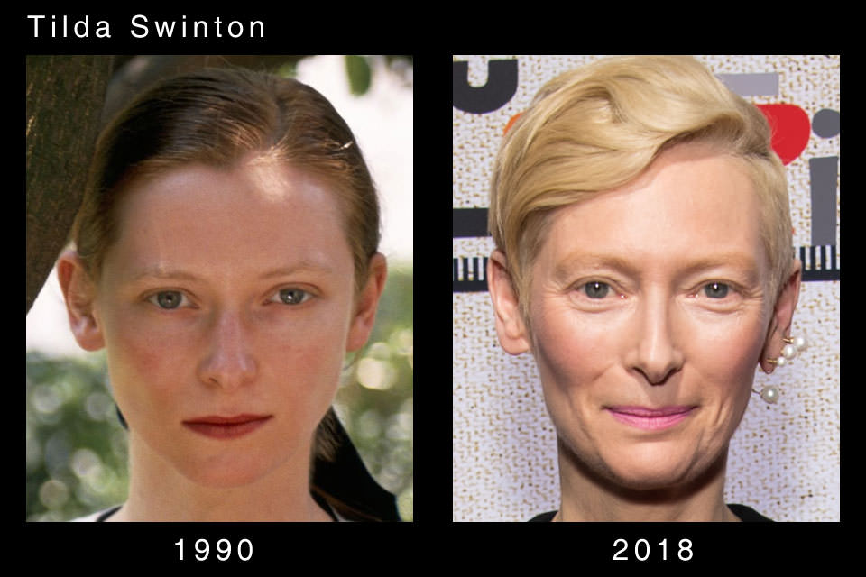 hairstyle - Tilda Swinton 1990 2018