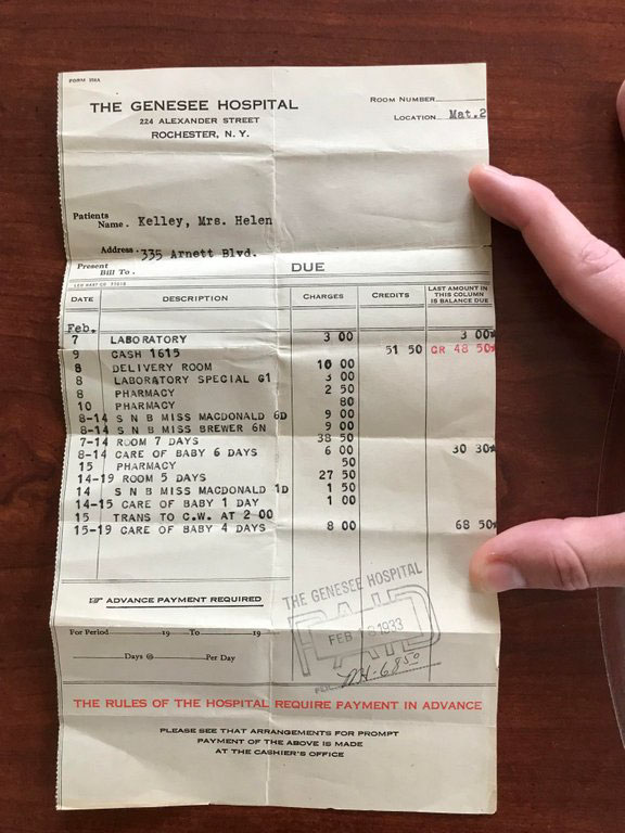 Room Number The Genesee Hospital 224 Alexander Street Rochester, N. Y. Location. Mat.2 Name. Kelley, Mrs. Helen Addrew335 Arnett Blvd. Due Description Charges Credits 3 00 3 002 51 50 Cr 48 505 10 00 Feb. Labo Ratory Cash 1615 Delivery Room Laboratory…