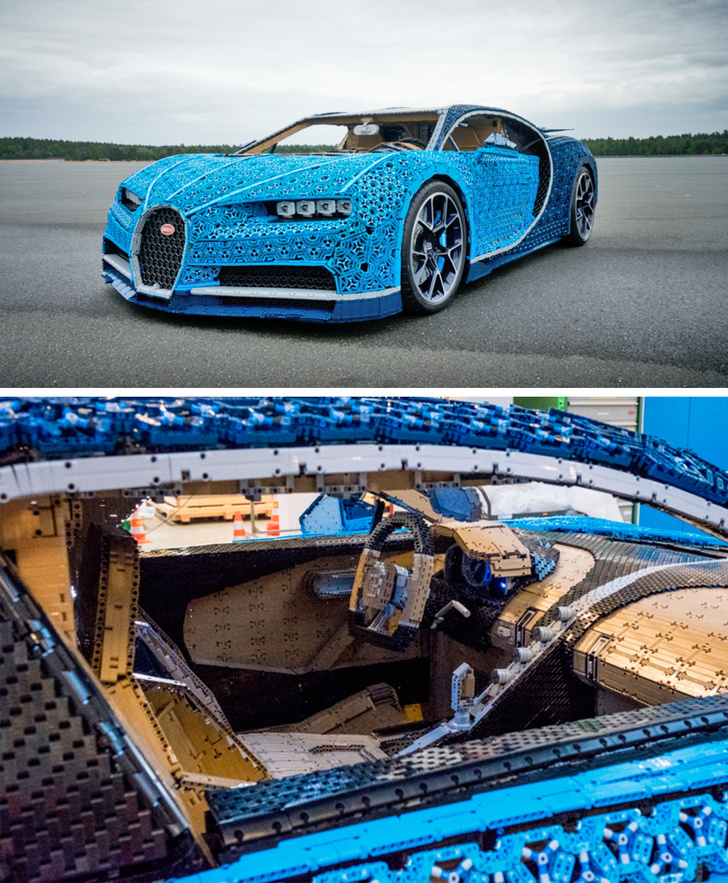 Here’s a Bugatti made from a million Lego details.