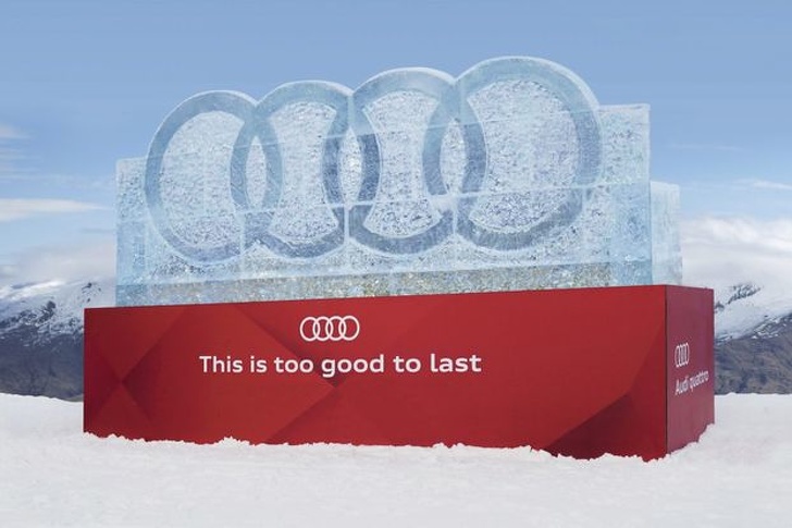 Audi installed a huge ice logo and offered a discount until it melted.