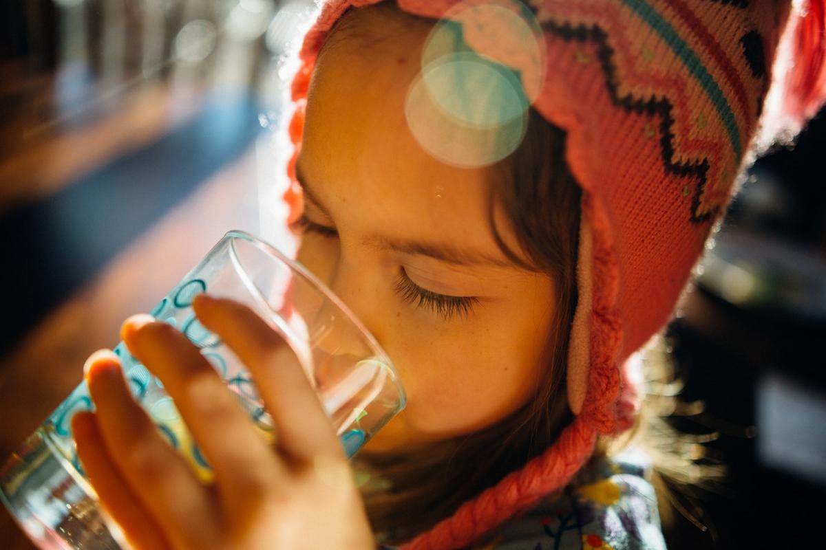 "Drinking 8 glasses of water a day” is based on a 1945 recommendation that had no medical basis. The current recommendation is “drink when you are thirsty, unless you are outside on a hot day or are elderly- then drink a bit more.”