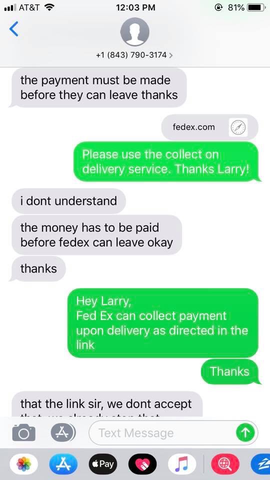 Guy turns the table on this fedex scammer