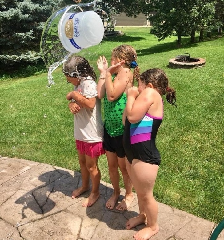 “Mom said, ’Throw the bucket!’ meaning just the water, but grandma took it too literally.”