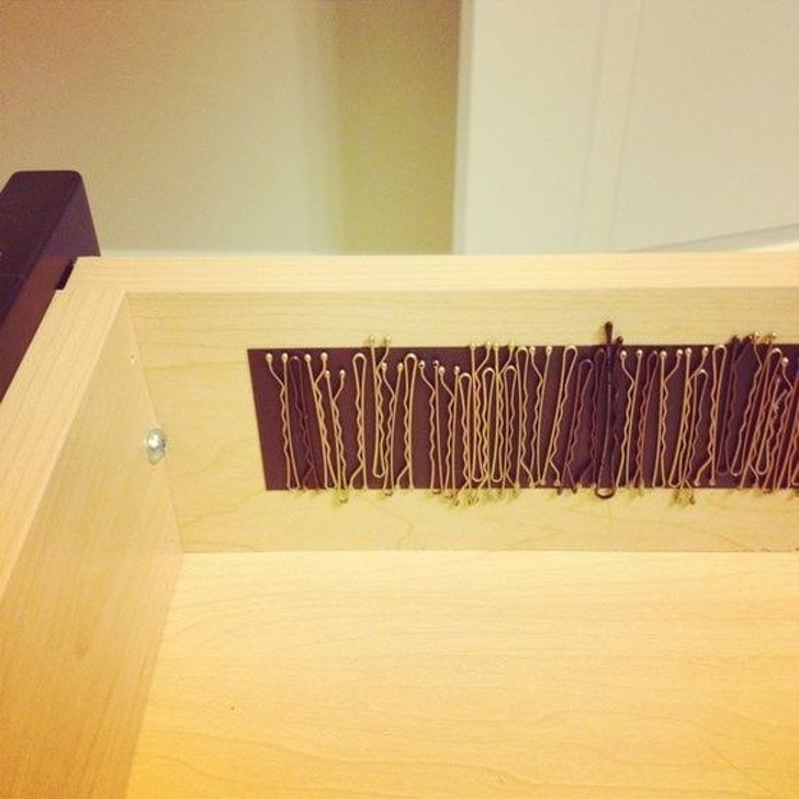 For girls: Use a magnetic strip in a drawer to not lose your bobby pins.