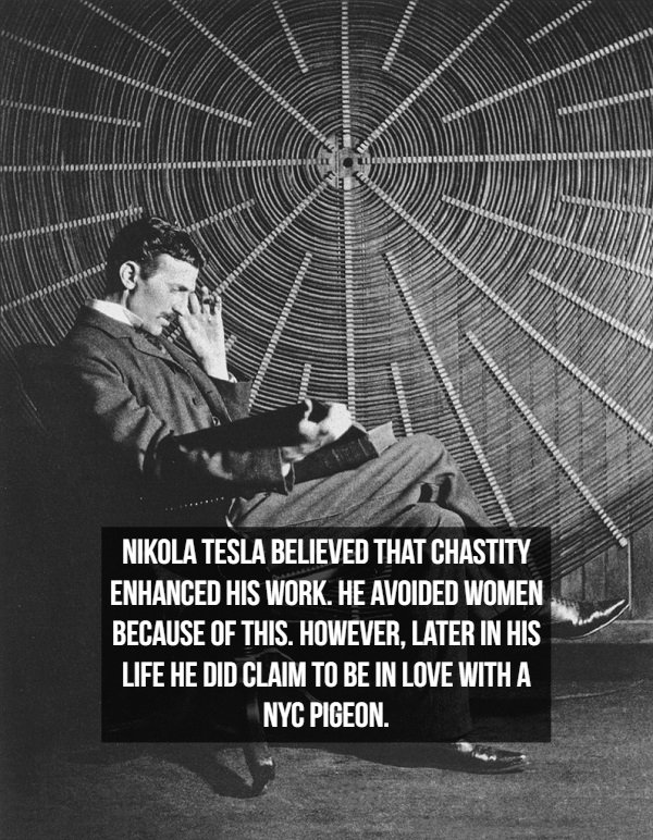 nikola tesla photographs - Nikola Tesla Believed That Chastity Enhanced His Work. He Avoided Women Because Of This. However, Later In His Life He Did Claim To Be In Love With A Nyc Pigeon.