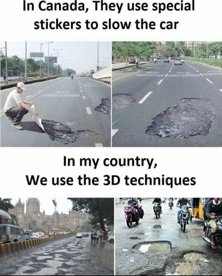 meme canada memes funny - In Canada, They use special stickers to slow the car Taoneer Sus Suspension In my country, We use the 3D techniques