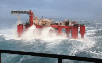 Oil platforms can move with massive waves.