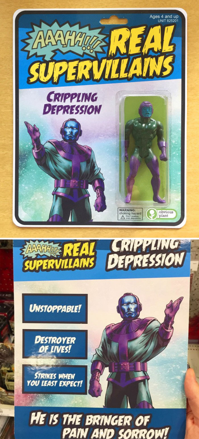 aaahh real supervillains - Ages 4 and up Unit 825201 Eaaahluz Real Supervillains Crippling Depression Warning choking hazard obvious plant your depression Aalle Real Crippling Supervillains Depression Unstoppable! Destroyer Of Lives! Strikes When You Leas