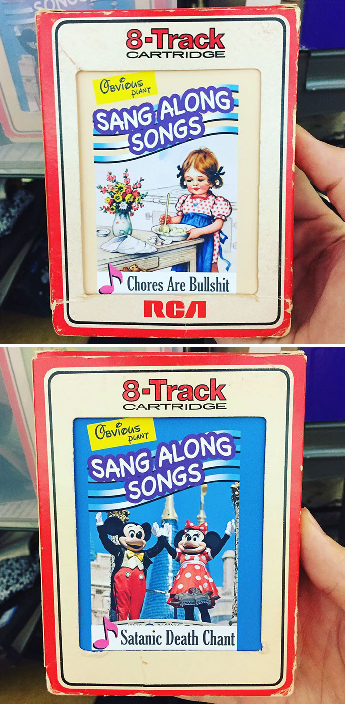 games - 8Track Obvious Amy SangAlong Songs Chores Are Bullshit 8Track Cartridge Obvious are SangAlong Songs w ord Ean Satanic Death Chant