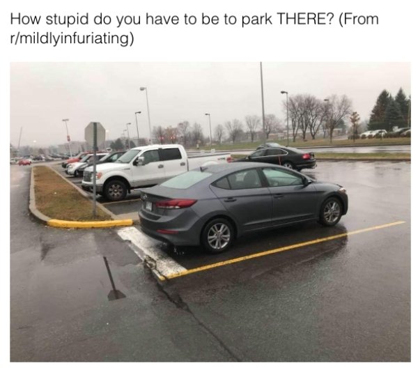 bad parking job meme - How stupid do you have to be to park There? From rmildlyinfuriating Vie