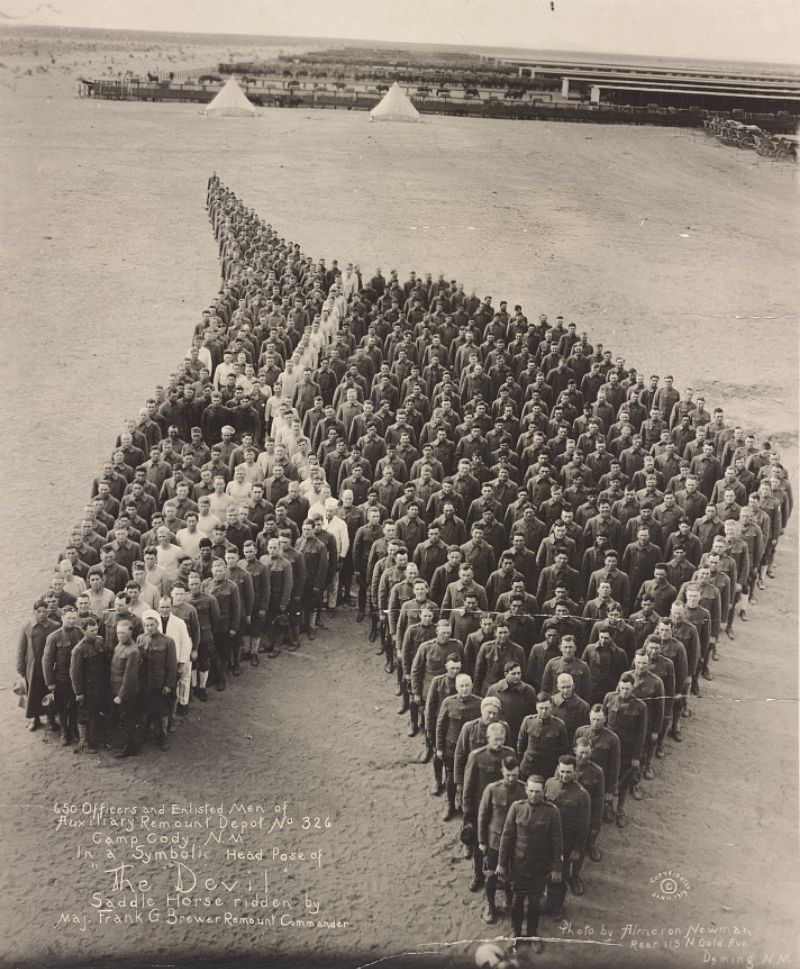 A touching picture of American soldiers paying tribute to all the horses that lost their lives in World War I