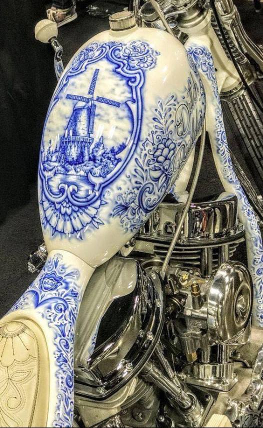 random steampunk motorcycle paint job
