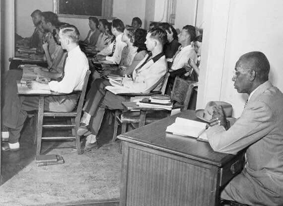 George Mclaurin, the first black man admitted into the University of Oklahoma, in 1948, studied History, and was forced to sit away from his white classmates. Despite this, his name is still among the top three students of the university