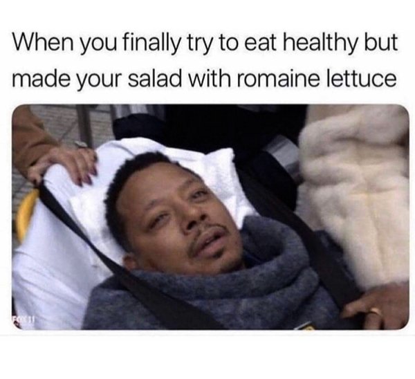 Relatable meme on i m a bad bitch you cant kill me - When you finally try to eat healthy but made your salad with romaine lettuce