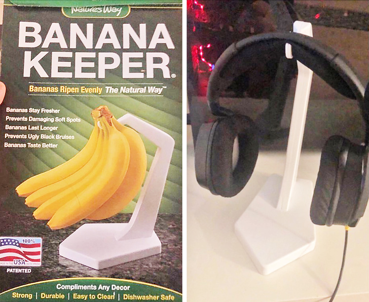 $2.87 headset hanger that turns into a banana keeper.