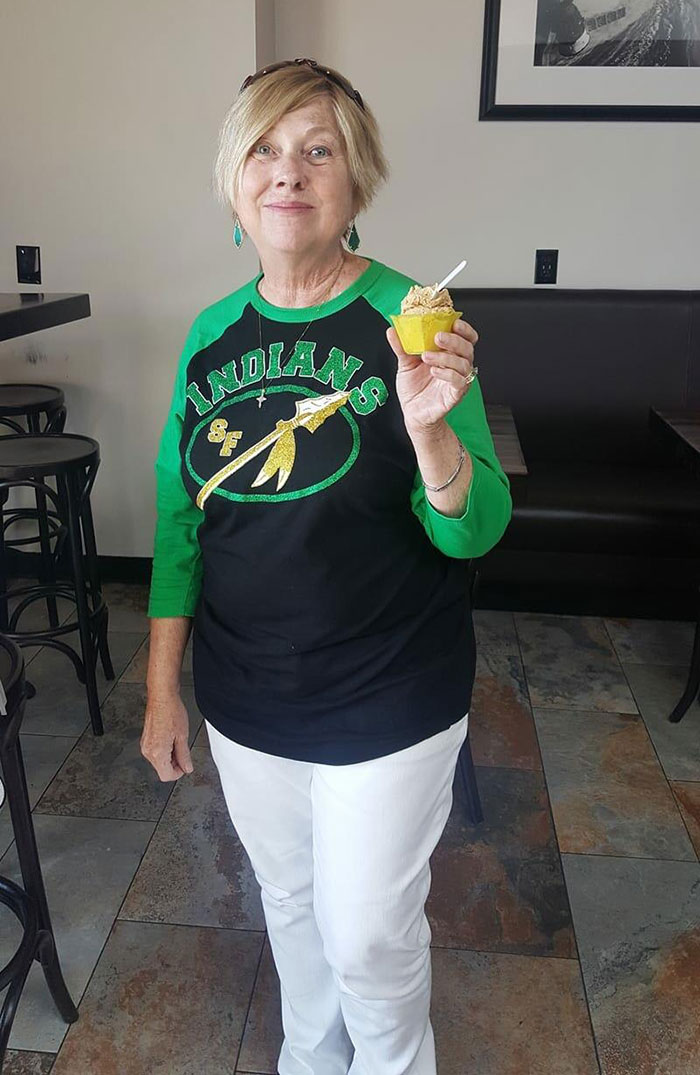 This Is The Last Photo Of Ann Perkins, The Teacher Killed At Santa Fe HS. Taken When She Came Into My Friend’s Work To Get A Free Gelato For Teacher’s Appreciation Week