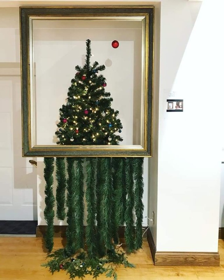 When your imagination is so cool you can make a Christmas tree look like an art object