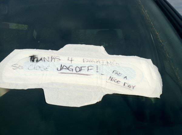 notes left on car windshield - Tants 4 Fanni so close Jagoff! Pa Pada Nice Day