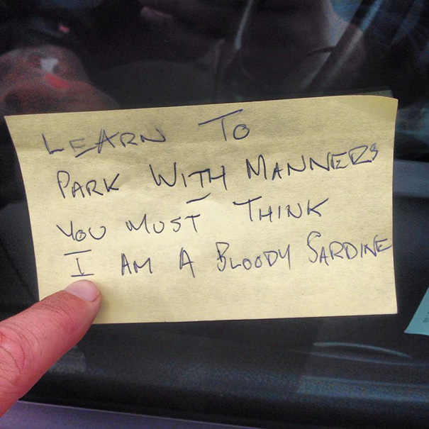 windshield notes - Learn To Park With Manners You Most Think I Am A Bloody Sardine