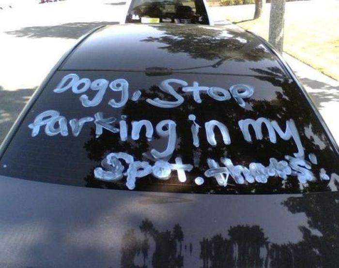 consequences for bad parking - Dogg. Stop parking in my