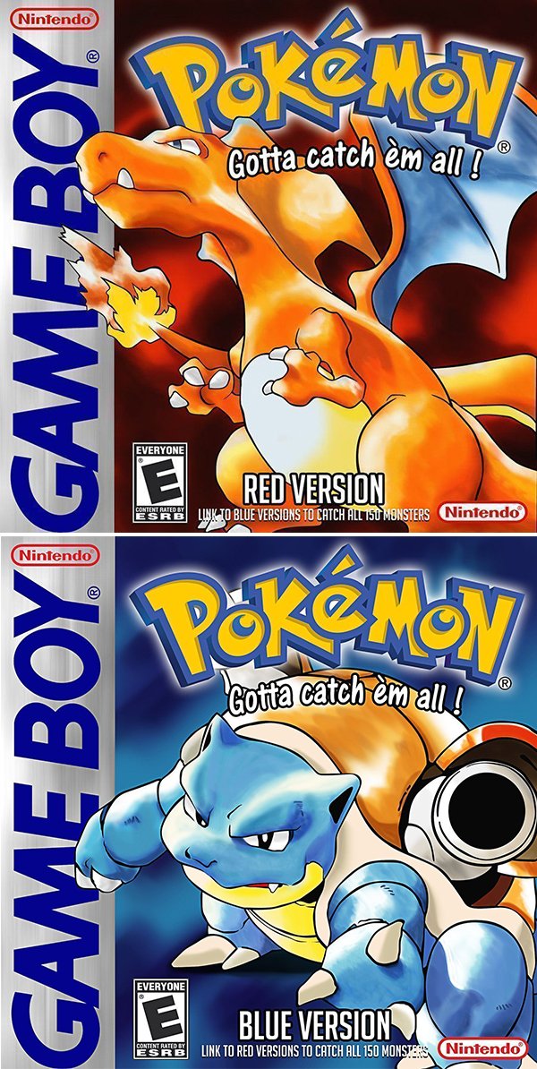 gaming pokemon red cover - Nintendo Gotta catch m all Everyone Red Version Content Rated By Esab Link To Blue Versions To Catch All 15U Monsters Nintendo Game Boy Game Boy Nintendo Pake Mon Gotta catch em all! Everyone Blue Version Esrb Link To Red Versio