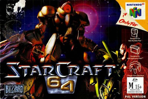 gaming starcraft 64 box art - Nintendo 64 Only For Designed for Na Rumble Pak Designed for Na Expansion Pak Startraft noc Player Sim M 151 15 Medium Level Anmoid Xence St Pal Version