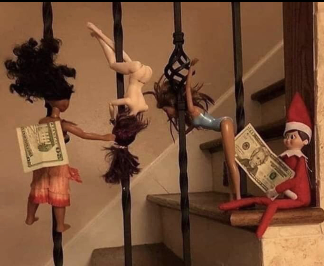 memes - elf on the shelf pole dancing